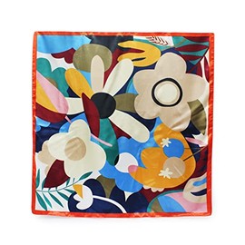 NEOVAT Four Seasonal Scarves, Loose Size, Fashion Items, Tube Top, Bag Accessories, Hair Scarves, Soft Printed Scarves., Big Flower-orange, Large, Medium