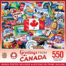 MasterPieces - Rompecabezas de 550 piezas para adultos y familiares, saludos desde Canadá, 18 x 24 pulgadas