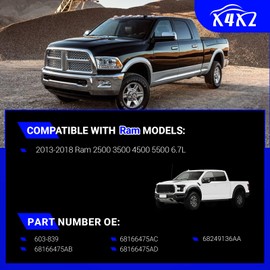 X4XZ 603-839 Engine Coolant Reservoir for 2013-2018 Ram 2500 3500 4500 5500 6.7L Replace# 68249136AA 68166475AB 68166475AC 68166475AD