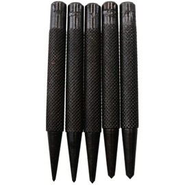 5pc Steel Centre Punch Metal Nail Brads Dot Starter Marking Set 1/16" - 3/16"
