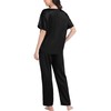 SWOMOG Womens 2 Piece Satin Pajamas Silk Short Sleeve Pjs