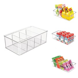 Organizador Caja de Almacenamiento Plastico 4 Divisiones Recpiente Multiuso para Hogar Oficina | 26.3x15.5x9cm