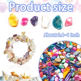 Crushed Shells for Decoration, 14.5 oz Natural Crushed Seashells Mosaic Sea Shell Fragments, Irregular Seashell Slices for Crafts, Home, Vase Fillers, Wedding Party, Landscaping (Mixed Color)