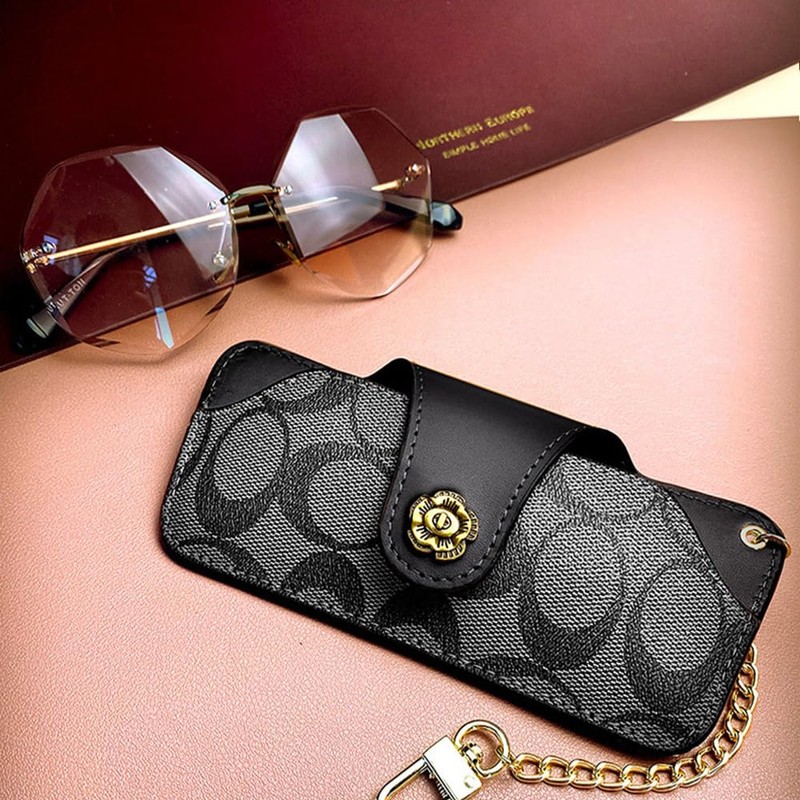 AooCare Eyeglass Case, Leather, Eyeglass Case, Glasses Case, Antique, Slim,