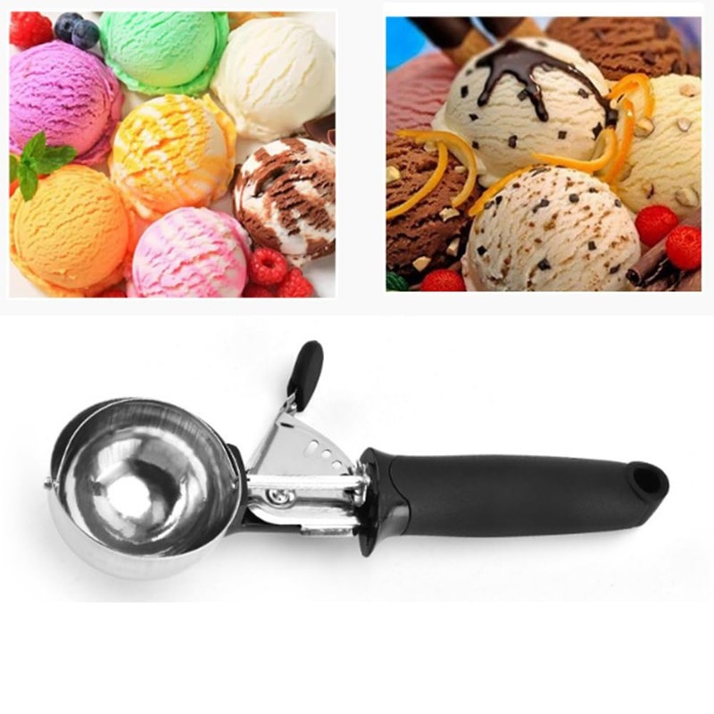 Ice Cream Scoop - Solid Stainless Steel Cookie Fruit Dessert