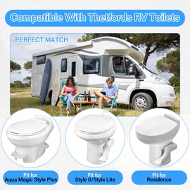 UHEGDRR RV Toilet Seal Kit for Thetfords Aqua Magic Style Plus, Style Lite, Style II & Residence RV Toilets, 34120 Waste Ball Seal Kit Replacement Parts with Mounting Hardware Kit, 2 in 1 Camper Set