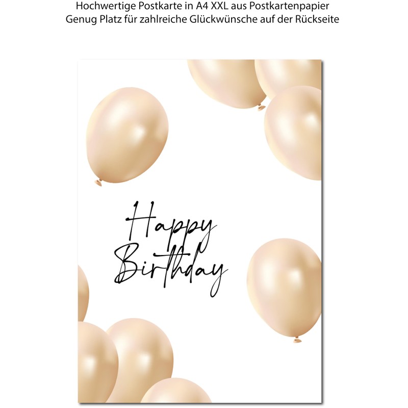 The Life Barn XXL A4 Postcard Happy Birthday Congratulations for