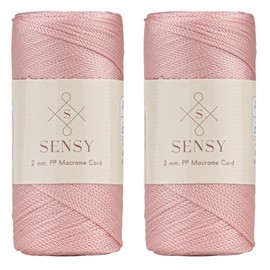 2 Yarn Strange Sensy Premium 2mm 230 Metres Polyester Rope, 100% Polypropylene Cord Macrame Cord 2mm Crochet Bag Cord Macrame Rope Crochet Yarn Gift for Knitwear (Pink)