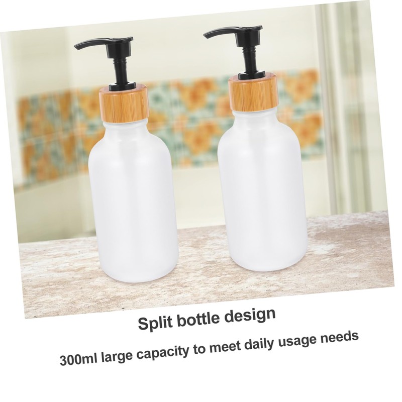 SAFIGLE 2pcs Refillable Shampoo Dispenser Bottles Durable Lotion Pump for