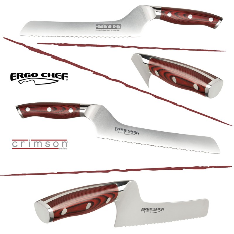 Ergo Chef Crimson Series 8-Inch Serrated Offset Bread & Deli