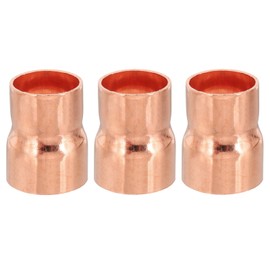 PATIKIL 7/8" to 3/4" ID Copper Reducer, 3pcs 99.9% Pure Copper Reducing Coupling Pressure Fitting Pipe Tube Connector Adapter with Sweat Solder Connection