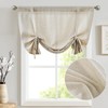 jinchan Tie Up Linen Kitchen Valance for Dining Room Window