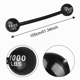 EUPSIIU 2 Pieces Inflatable Dumbbells for Kids Inflatable Weights Dumbbells for Party Sports Toys Interactive Props for Circus Strongman Costume Accessories (Black)