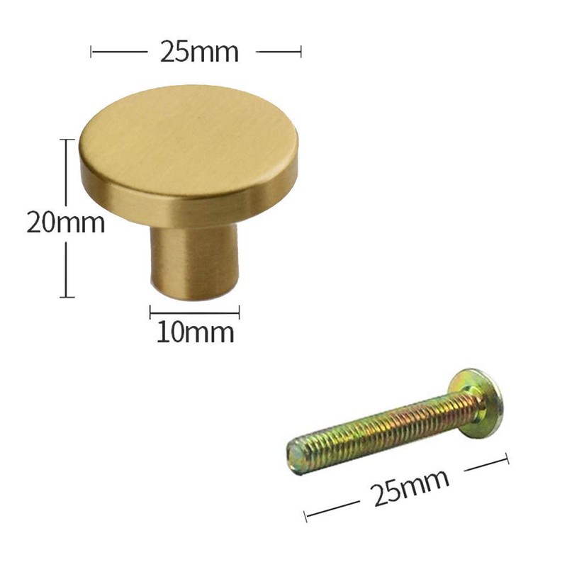 4 Pieces Solid Brass Round Single Hole Small Handle Cabinet