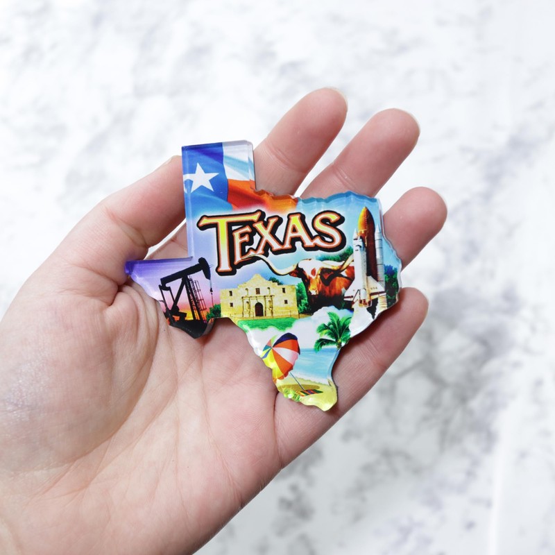 Texas State Pride Acrylic Magnet, Collectible USA Souvenir Keepsake, 3.25