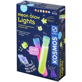 KOSMOS 616830 Fun Science Glow Lights, Neon Lights, Creative Experiments in Black Light, Experiment Set for Children with Multilingual Instructions (DE, EN, FR, IT, ES, NL)