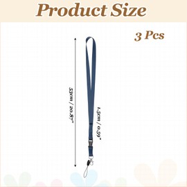 PATIKIL 3 Pack Dark Blue Lanyards for Keys, Cool Breakaway Lanyard for Men, ID Badges Holder Straps with Lobster Clasp Keychains for Teachers Office Staff