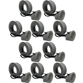 FASANIY Fishing Rod Sock Mesh Sleeve Rod Cover Braided Mesh Rod Protector Pole Gloves Fishing Tools for Fly, Spinning, Casting, Sea Fishing Rod (Silver Gray Color Set (10pc))