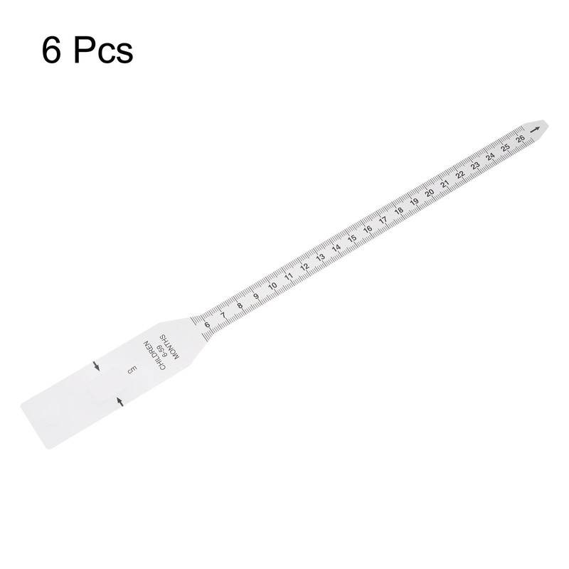 sourcing map 6Pcs Head Circumference Tape 26cm Plastic Measuring Rule