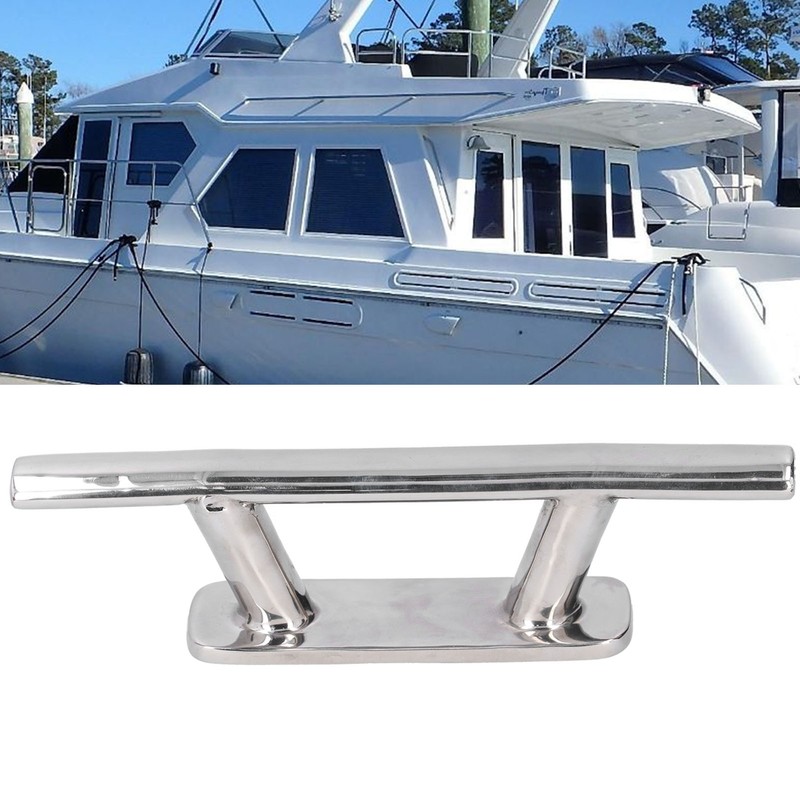 200mm/8in Stainless Steel Mooring Cleat Elliptical Tube Type Dock Deck