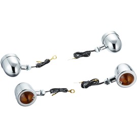 Kitaco 830-0900130B Turn Signal Kit, Monkey / Gorilla / Ape 50, Bread Mini, Chrome, Orange