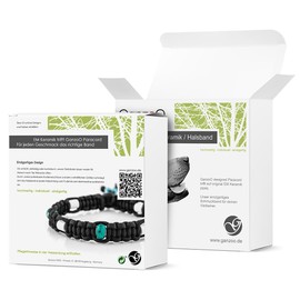 Ganzoo © EM Ceramic Dog Collar, Paracord 550 Collar with Decorative Beads and EM Tubes, EM Pipes, Size M 43-51 cm, Dog Collar, Adjustable with Cord Stopper, Colour Fire