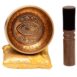 Ohm Store Tibetan Singing Bowl Set with Healing Mantra Engravings  Yoni Meditation Sound Bowl Handcrafted in Nepal  Yoga, Chakra Healing, Stress Relief, Mindfulness