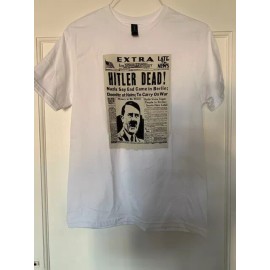 Hitler DEAD WW II T-shirt (orig newspaper) NEW 2XL 100% cotton have all sizes