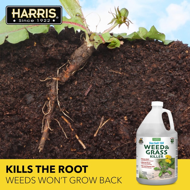 Harris 10X Sea Salt Grass Killer, Pet Safe, Kills to
