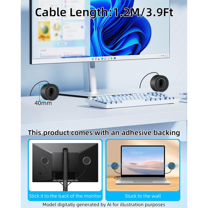 YANBORONSN MINI Computer Speaker for Desktop,6W 3.5MM Small PC Speaker,MINI