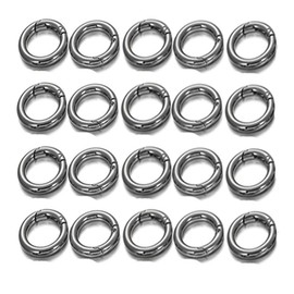 Spring O Rings, Granmagazz 20Pcs O Ring Zinc Alloy Spring Clip, O Rings Round Carabiner Snap Clip, Snap for Keychain Necklace Jewelry DIY Key Chains, Purse, Bag
