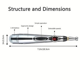 springtok  1pc Swoson Multi-Function Massage Pen - 9-Mode Battery Powered Meridian Massager with Replaceable Head for Neck, Back, Lumbar - Portable Smart Massage Device for Home Use, Gift for Elders