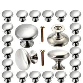 30 Pack Cabinet Knobs, POZEAN Brushed Nickel Cabinet Knobs Silver with Screws for Dresser Drawer Cabinet Cupboard, Perfect Kitchen Cabinet Hardware for Your Home, Kitchen, Bathroom, Bedroom