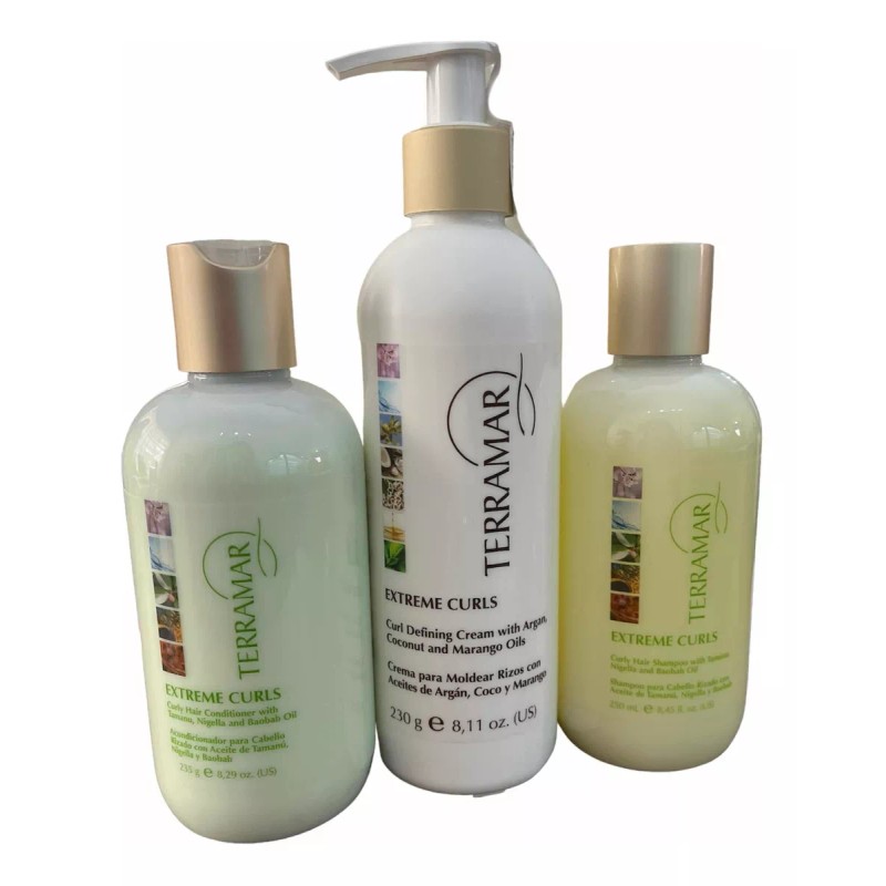 Terramar Set Para Rizos Shampo Acondicionador Y Crema Rizos