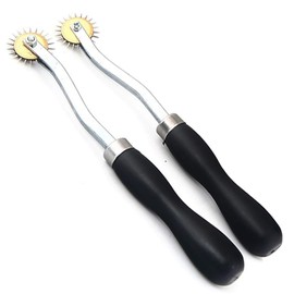 TIHOOD 2PCS Needle Point Tracing Wheel, 4mm Leather Paper ClothSewing Overstitch Wheel Tool