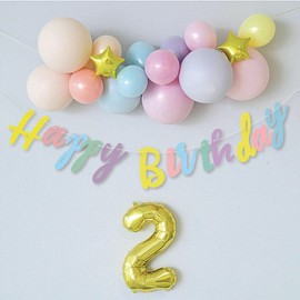 Happy Birthday Banner Candy Pastel Birthday Bunting Banner for Birthday Party Decoration Cute Birthday Decor（Colorful）