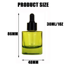 VASANA 2PCS 30ML/1 oz Glass Dropper Bottles Thick Glass Essential Oil Bottles Leakproof Bottles with Eye Droppers Lids Perfume Sample Bottles Essence Liquid Cosmetic Containers(Green)