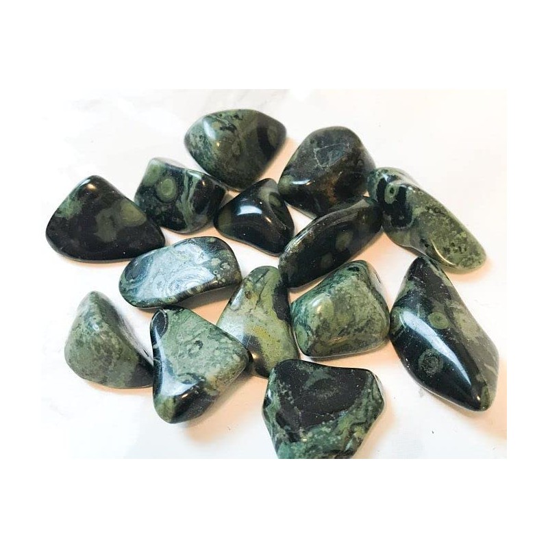 Pachamama Essentials Kambaba Tumbled Crocodile Jasper - Green Healing Stone