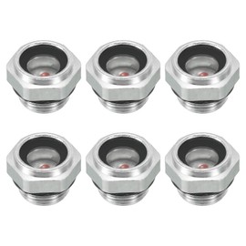 PATIKIL Air Compressor Oil Sight Glass, 6 Pack G 3/8" Male Thread Aluminum Alloy Oil Liquid Level Gauge Air Compressor Parts with O-Ring