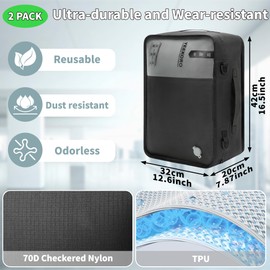 YEEKORO Compression Packing Cubes for Travel, Vacuum Bags for Business Trip, Professional IP67 Reusable Packing Cubes for 20 inch Suitcases, Organizer Bags for Luggage for Women & Men(2 PACK, No Pump)