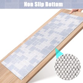 Shower Mat Non Slip, Extra Long Bath Tub Mat Non Slip Anti Mould 40x100cm, Loofah Bathroom Shower Mat for Inside Shower, Soft Textured Bath Massage Mat for Bathtub Bathroom Floor with Drain, Quick Dry