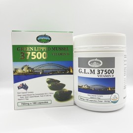 Nature's Stop GLM 37500 Vitamin D Green Lipped Mussel 6-Month Supply 1 Bottle (180 Capsules x 6-Month Supply)