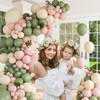 141pcs Pink and Green Balloon Arch Garland Kit with Sage