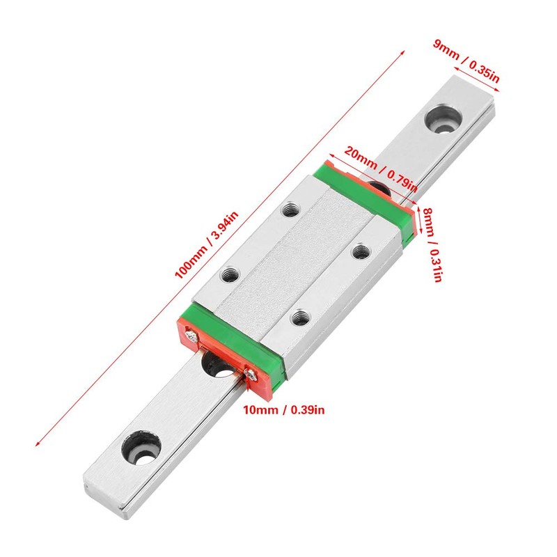 Linear Guide Rail, 100mm MGN9H Miniature Linear Rail Guide Rail
