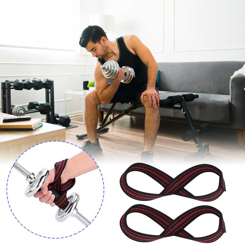 Deadlift Straps Figure 8 Loop Weight Lifting Strap Prevent Grip