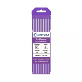 Smart Weld Comparable with E3 TIG Welding Tungsten Electrodes Purple .040" 1/16" 3/32" 1/8" - 9pk (.040, 1/16, 3/32, 3 each)