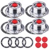 CheeMuii 343-4009 Trailer Hub Cap 4 PCS 3434009 Aluminum Hubcaps
