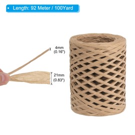 PATIKIL Raffia Ribbon 100 Yard, 1 Roll Natural Packing Paper Twine String for Crochet Box Wrapping Craft Holiday Decor, Khaki