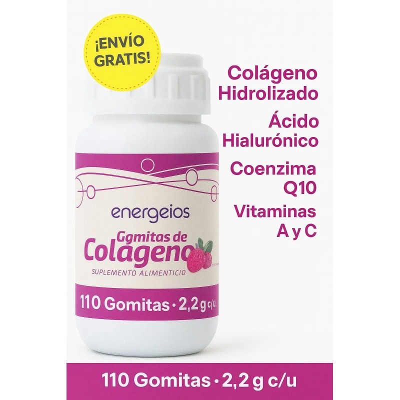 Gomitas De Cólageno Con Ácido Hialurónico 220 Pzas Frambuesa Frambuesa