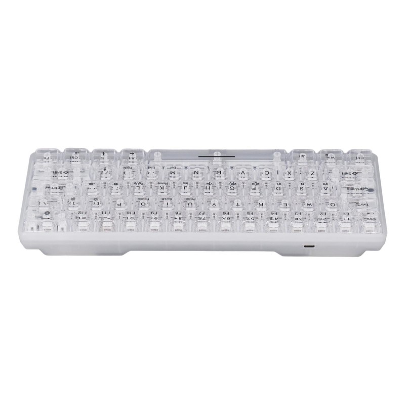 61 Keys Transparent Mechanical Keyboard Clear Keycap Wired Gaming Keyboard